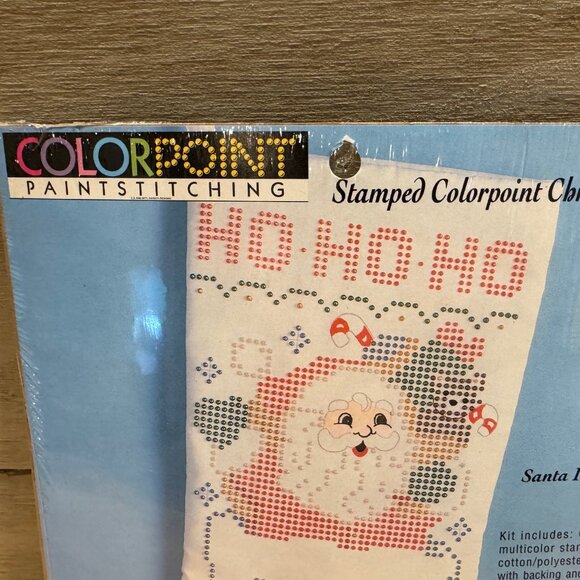 Bucilla Santa in Chimney Colorpoint Christmas Stocking Kit 16" 63729 - Picture 2 of 5